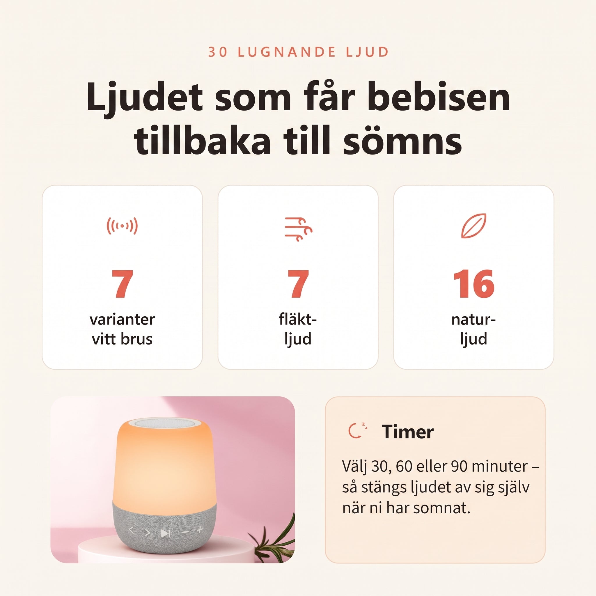 30 lugnande ljud: vitt brus, fläktljud och naturljud
