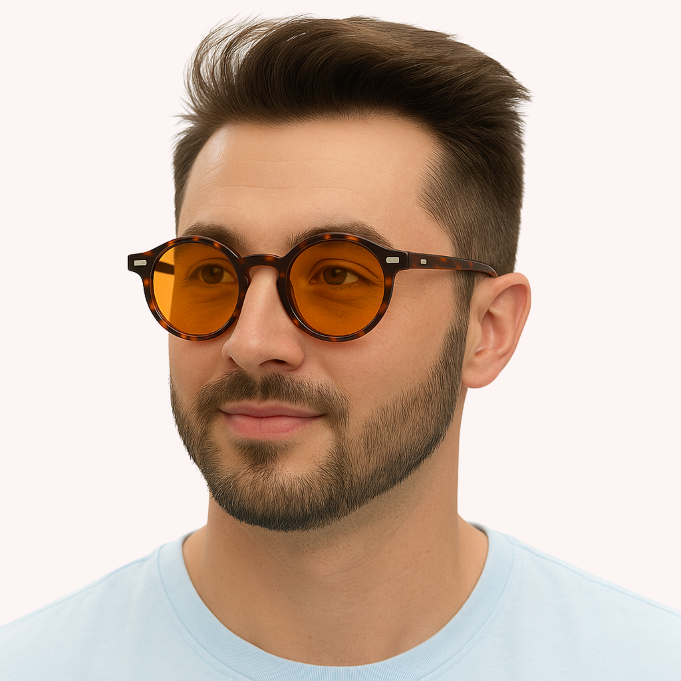 Ljusro™ Blåljusglasögon för bättre sömn – rund orange – bild 3