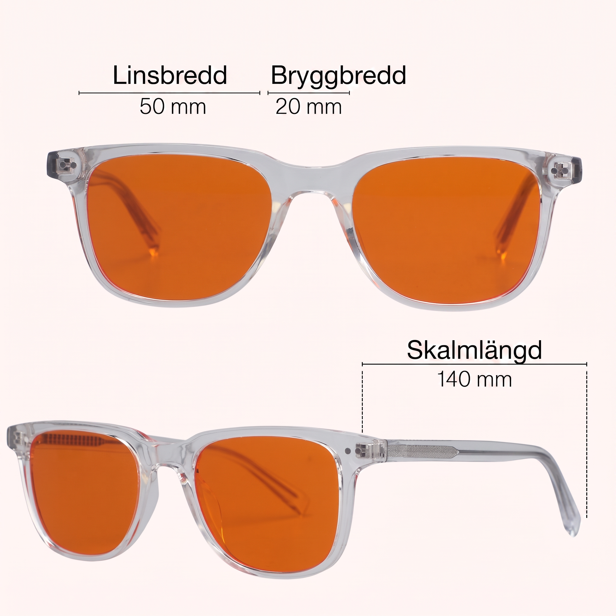 Ljusro™ Blåljusglasögon för bättre sömn – orange/kristall – bild 6